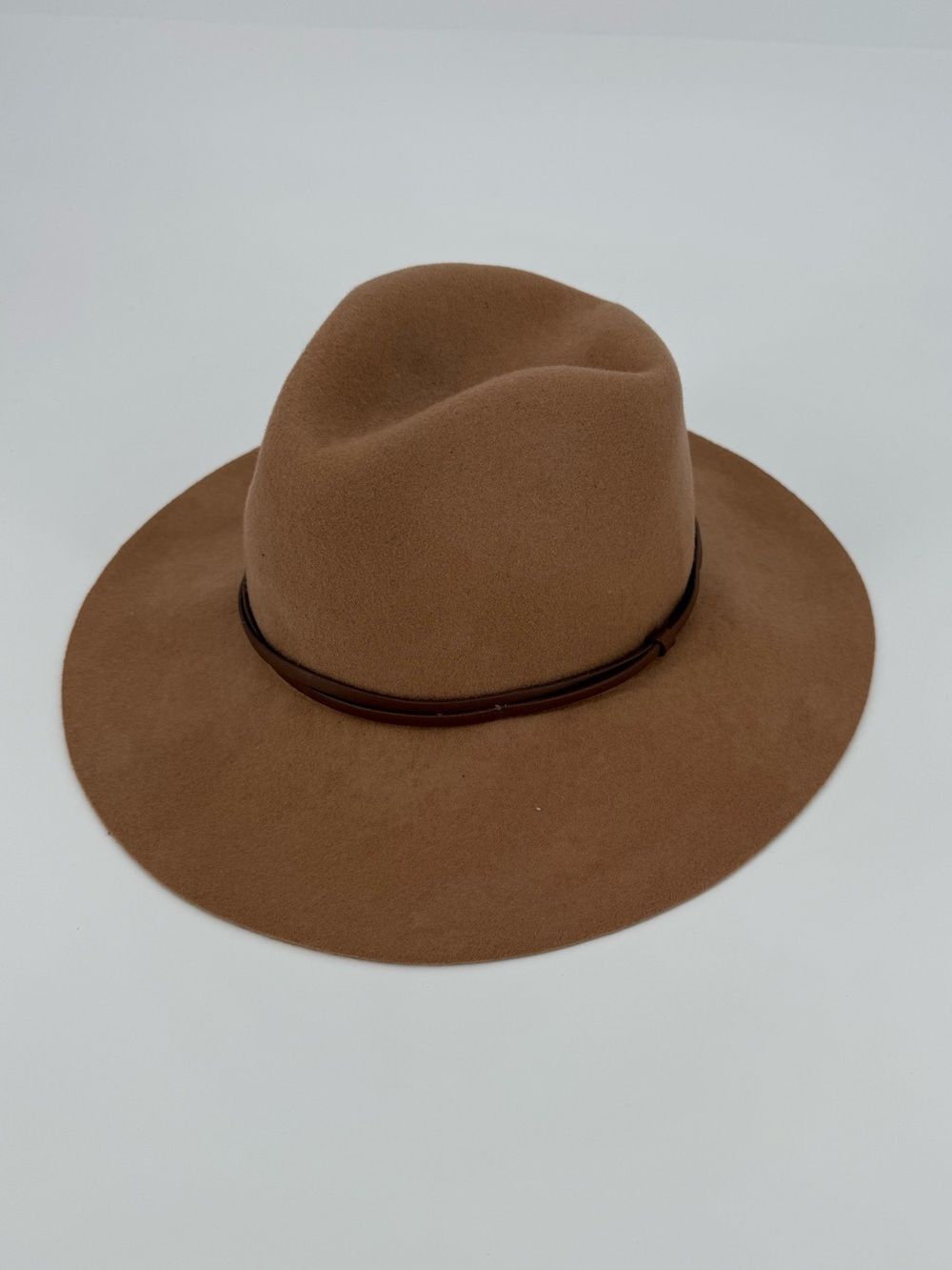 Anthropologie Wool Wide Brim Fedora Hat | Tan | OS